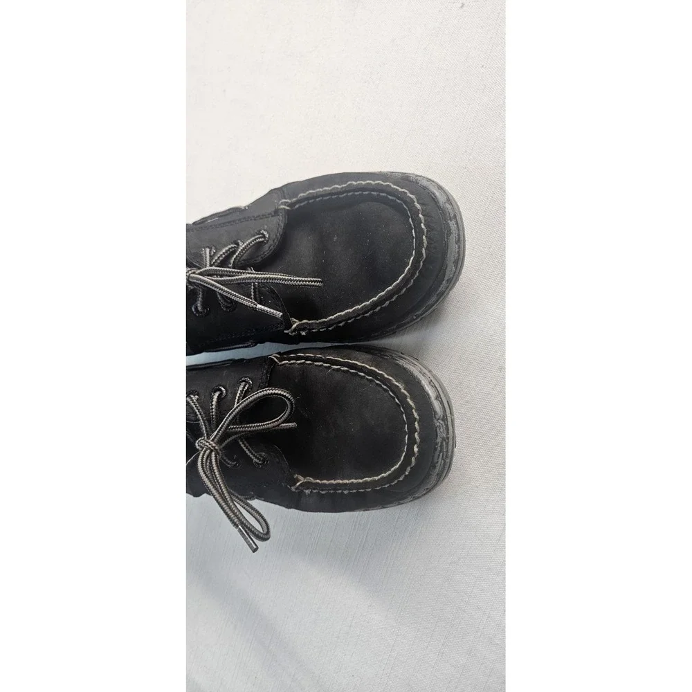Sperry Top-Sider Mens Black Leather Lace Up Boat Shoes Size 9M STS13114